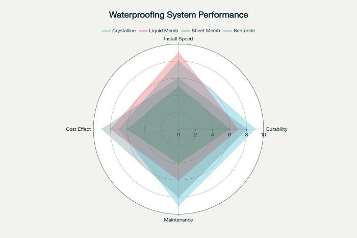 Waterproofing System Performance Comparison