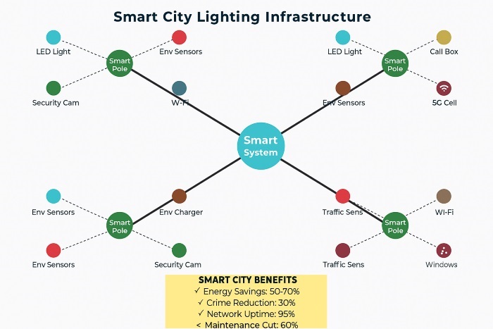Smart City Lighting Infrastructure: Integrated Urban Services and Benefits