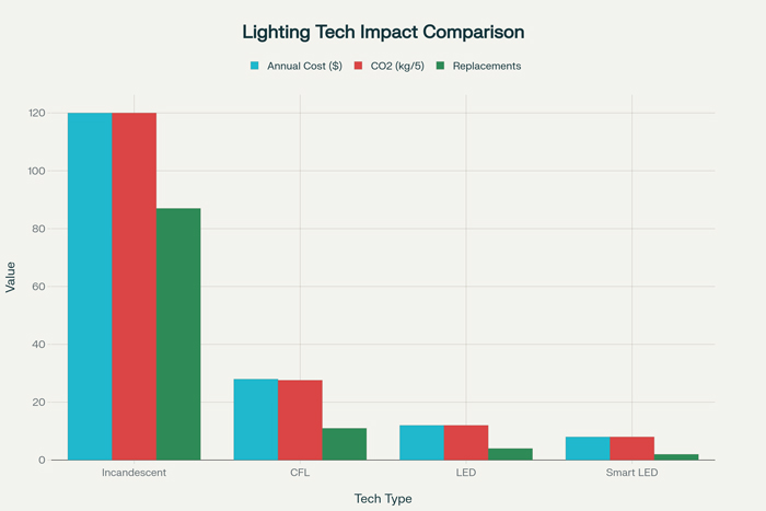Sustainable Lighting Technology Comparison: Energy, Cost, and Environmental Impact