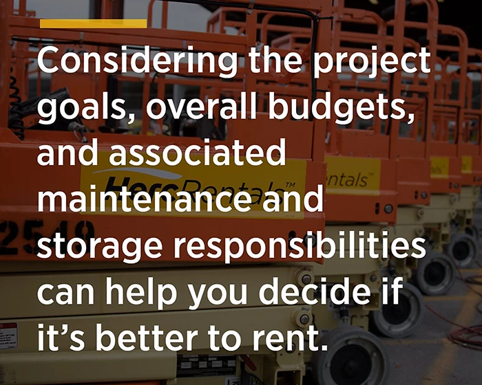 Owning vs Renting Boom Lifts