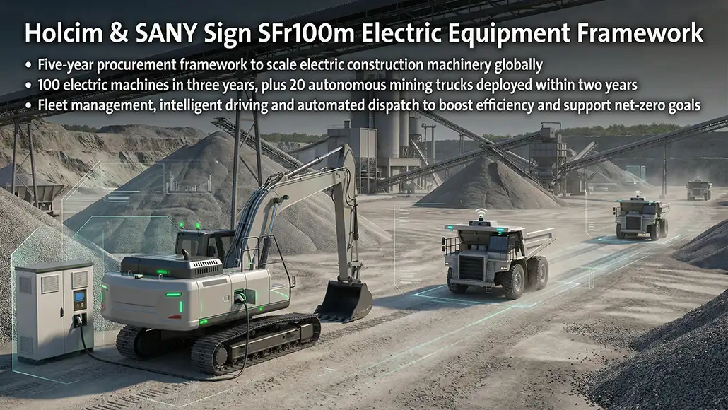 SANY, Holcim Advance Electric Construction Equipment Deal