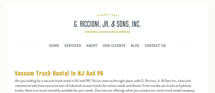 G. Riccioni, Jr. & Sons, Inc