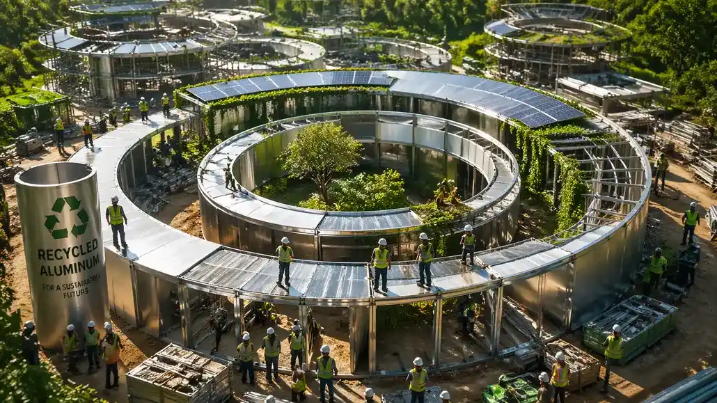 Recycled aluminium circular construction