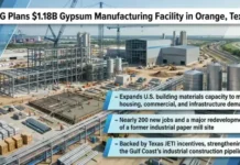 USG Corporation Plans $1.18 Billion Gypsum Manufacturing Facility in Orange, Texas gypsum manufacturing