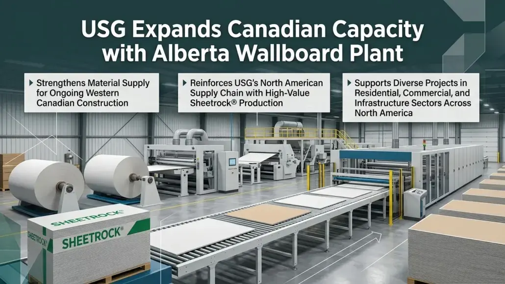 USG Expands Canadian Capacity with Alberta Wallboard Plant