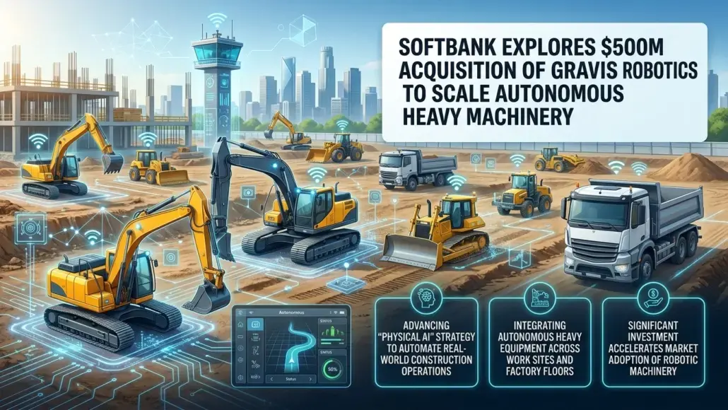 SoftBank Explores $500M Acquisition of Gravis Robotics to Scale Autonomous Heavy Machinery