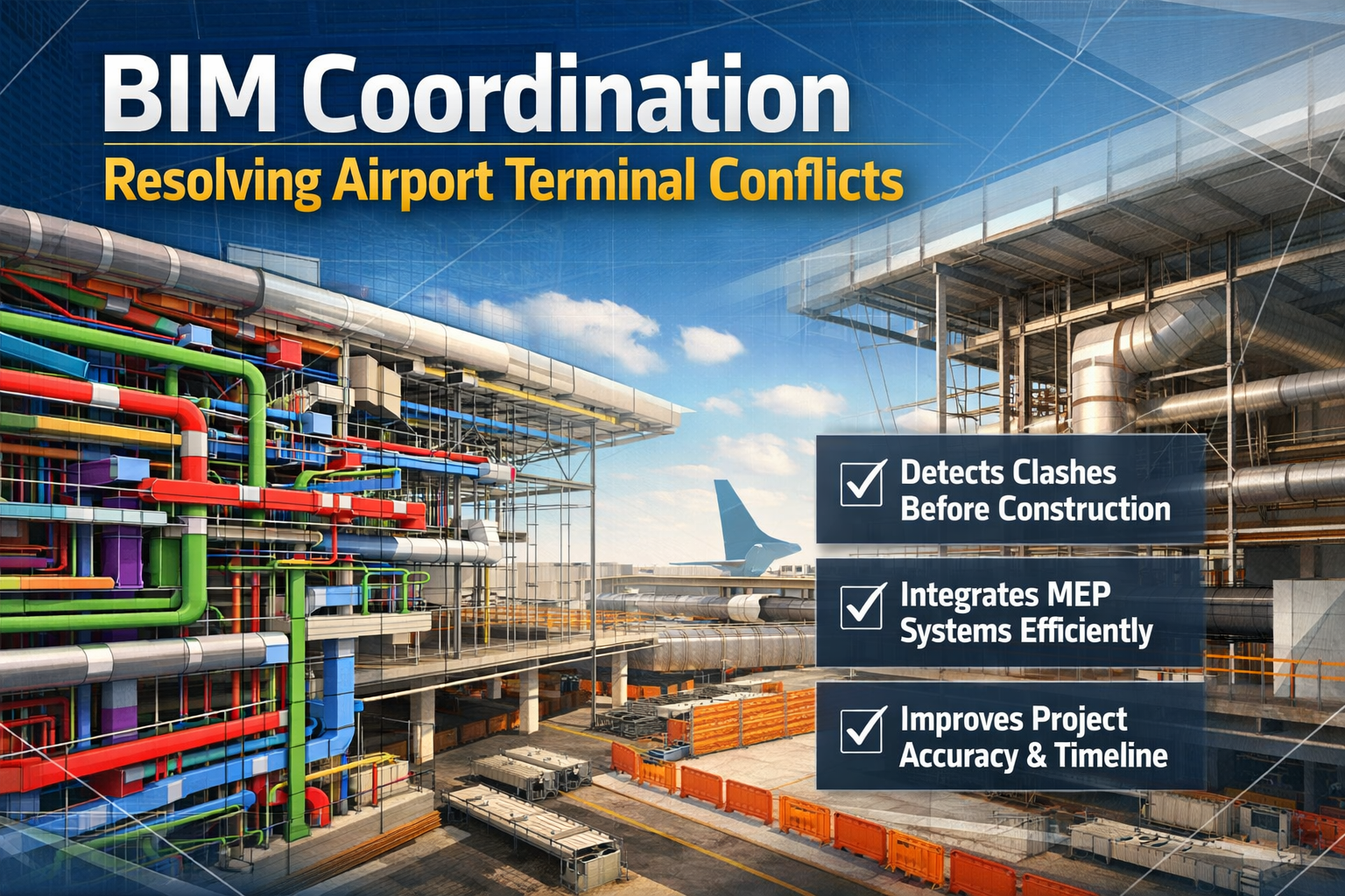 BIM Coordination Reducing Airport Terminal Construction Conflicts