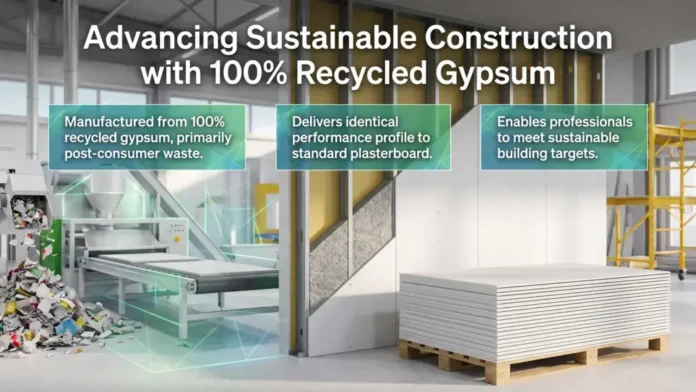 Siniat Introduces 100% Recycled Gypsum Board Solution