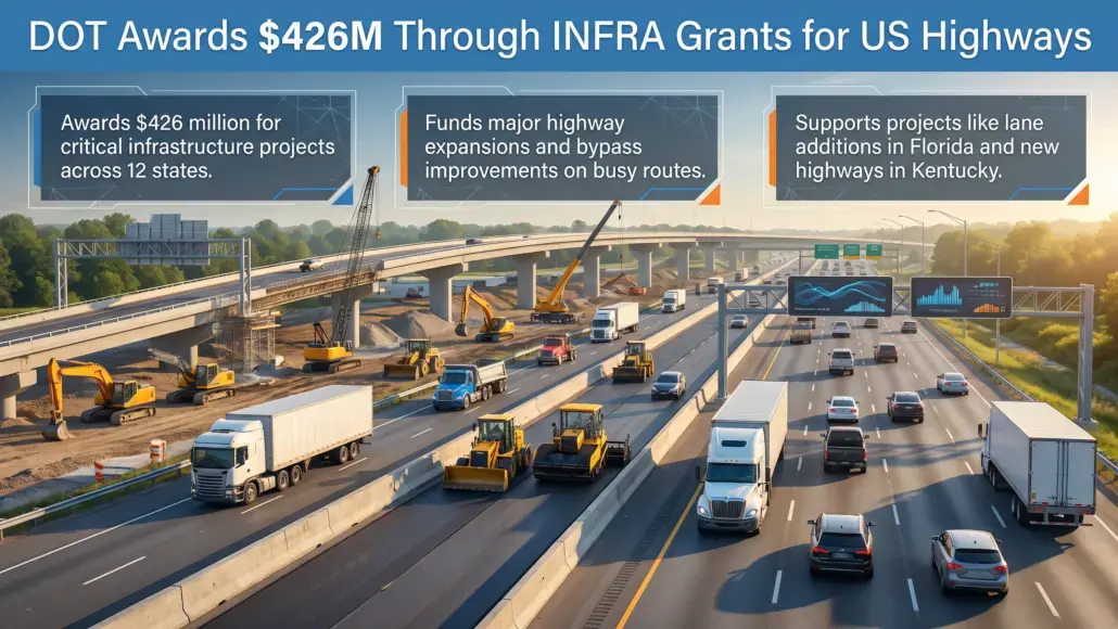 DOT Awards $426M Through INFRA Grants for US Highways