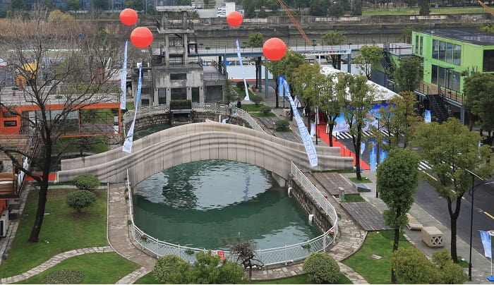 Worlds Largest 3D Printed Concrete Pedestrian Bridge Completed in China