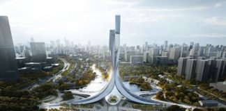 RMJM wins with Chinese design competition with twisting metal towers inspired by geese