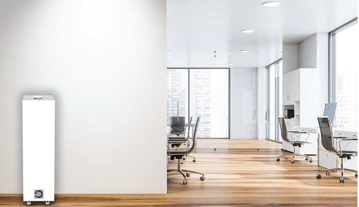 UVC lighting that actively reduces the bacterial and viral charge in Buildings