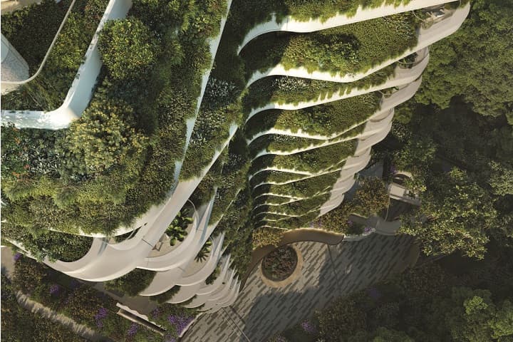PLP unveils tower wrapped in garden for Singapore's Orchard Road