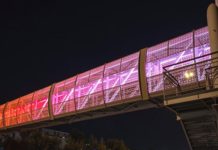 The bridge on Sheikh Rashid Bin Saeed Street in Abu Dhabi impressively illuminated by BSI Lighting Technologies