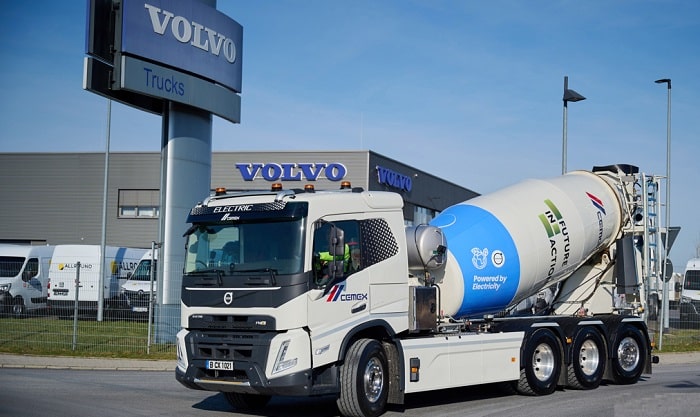 Volvo Trucks and CEMEX unveil first fully electric heavy concrete mixer truck